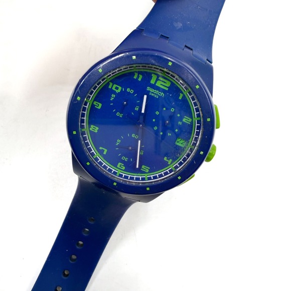 Swatch Chronograph Watch *NEEDS BATTERY Blue Green Swiss SR936SW